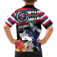 Honolulu Running Race Family Matching Puletasi and Hawaiian Shirt Hawaii Marathon Kakau Art with Hibiscus and National Flag Style