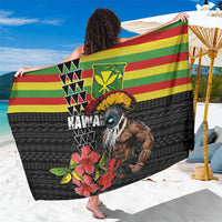 Kanaka Maoli Ikaika Warrior Sarong Hibiscus Kakau Art and Tapa Tribal Pattern