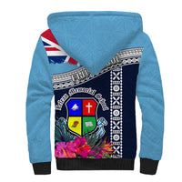 Fiji Lelean Memorial School Sherpa Hoodie Tapa and Polynesian Tribal Pattern LT03 - Polynesian Pride