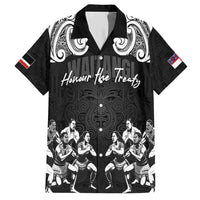 Aotearoa Waitangi Day - Toitu Te Tiriti Family Matching Short Sleeve Bodycon Dress and Hawaiian Shirt New Zealand Honour the Treaty LT03 Dad's Shirt - Short Sleeve Black - Polynesian Pride