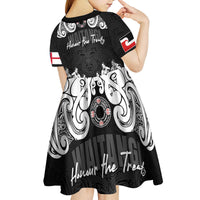 Aotearoa Waitangi Day - Toitu Te Tiriti Kid Short Sleeve Dress New Zealand Honour the Treaty LT03 - Polynesian Pride