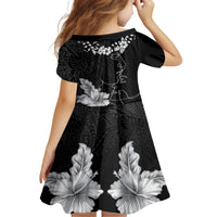 Hawaii Valentine Day Family Matching Off Shoulder Short Dress and Hawaiian Shirt Polynesian Line Art Love Couple Hibiscus Tribal Pattern LT03 - Polynesian Pride