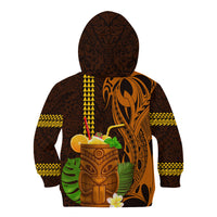 Hawaii Tiki Mask Cocktail Kid Hoodie Kakau Tattoo LT03 - Polynesian Pride