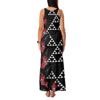 Hawaiian White Kakau Art Tattoo-Ohia Lehua and Taro Leaves Family Matching Tank Maxi Dress and Hawaiian Shirt