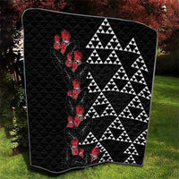 Hawaiian White Kakau Art Tattoo-Ohia Lehua and Taro Leaves Quilt LT03 - Polynesian Pride