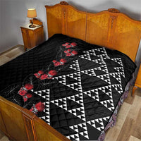 Hawaiian White Kakau Art Tattoo-Ohia Lehua and Taro Leaves Quilt LT03 - Polynesian Pride