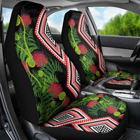 Aotearoa Tukutuku Motif Car Seat Cover Pohutukawa and Fern Leaves LT03 - Polynesian Pride