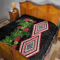 Aotearoa Tukutuku Motif Quilt Pohutukawa and Fern Leaves LT03 - Polynesian Pride