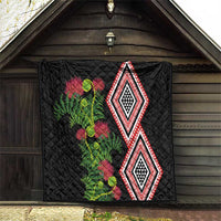 Aotearoa Tukutuku Motif Quilt Pohutukawa and Fern Leaves LT03 - Polynesian Pride