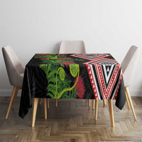Aotearoa Tukutuku Motif Tablecloth Pohutukawa and Fern Leaves
