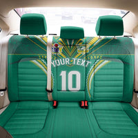 Custom Cook Islands Rugby Back Car Seat Cover Tatau Art Sport Style Green Color