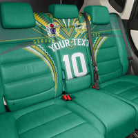 Custom Cook Islands Rugby Back Car Seat Cover Tatau Art Sport Style Green Color