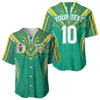 Custom Cook Islands Rugby Baseball Jersey Tatau Art Sport Style Green Color LT03 - Polynesian Pride