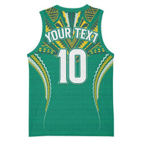 Custom Cook Islands Rugby Basketball Jersey Tatau Art Sport Style Green Color