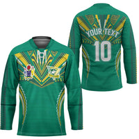 Custom Cook Islands Rugby Hockey Jersey Tatau Art Sport Style Green Color