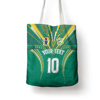 Custom Cook Islands Rugby Tote Bag Tatau Art Sport Style Green Color
