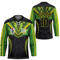 Custom Cook Islands Rugby Hockey Jersey Tatau Art Sport Style Black Color