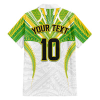 Custom Cook Islands Rugby Family Matching Puletasi and Hawaiian Shirt Tatau Art Sport Style White Color LT03 - Polynesian Pride