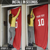 Custom Tonga Rugby Door Cover Ngatu Motifs and Pacific Patterns