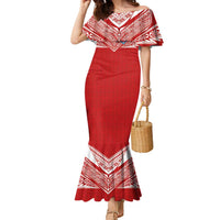 Custom Tonga Rugby Family Matching Mermaid Dress and Hawaiian Shirt Ngatu Motifs and Pacific Patterns