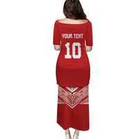 Custom Tonga Rugby Puletasi Ngatu Motifs and Pacific Patterns LT03 - Polynesian Pride