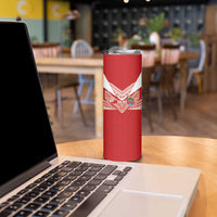 Custom Tonga Rugby Skinny Tumbler Ngatu Motifs and Pacific Patterns