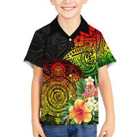 Polynesia Victory Day Hawaiian Shirt Tribal Turtle and Hibiscus LT03 - Polynesian Pride