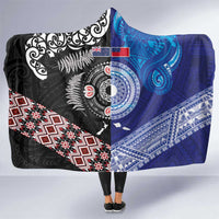 Samoa and Aotearoa Together Hooded Blanket Tatau Art Tattoos-Taniko and Maori with Fern