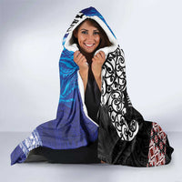 Samoa and Aotearoa Together Hooded Blanket Tatau Art Tattoos-Taniko and Maori with Fern