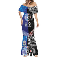 Samoa and Aotearoa Together Mermaid Dress Tatau Art Tattoos-Taniko and Maori with Fern LT03 - Polynesian Pride