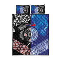 Samoa and Aotearoa Together Quilt Bed Set Tatau Art Tattoos-Taniko and Maori with Fern