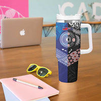 Samoa and Aotearoa Together Tumbler With Handle Tatau Art Tattoos-Taniko and Maori with Fern