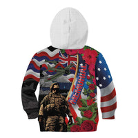 Hawaii and United States Memorial Day Kid Hoodie Honor and Remember The Fallen