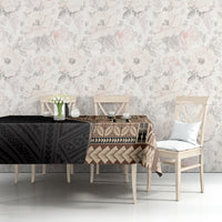 Samoa Siapo Motif Half Style Tablecloth Brown Version