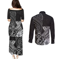 Guam Latte Stone Chamorro Culture Couples Matching Puletasi and Long Sleeve Button Shirt Tapa Pattern