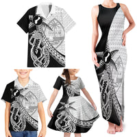 Guam Fish Hook and Palm Tree Family Matching Tank Maxi Dress and Hawaiian Shirt Polynesian Pattern Half Style