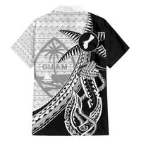 Guam Fish Hook and Palm Tree Hawaiian Shirt Polynesian Pattern Half Style LT03 - Polynesian Pride