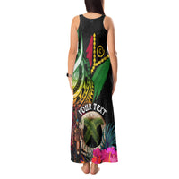 Personalised Vanuatu 44th Anniversary Tank Maxi Dress Boars Tusk and Melanesian Warrior Indipendens Dei