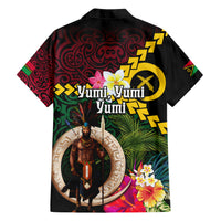 Vanuatu Indipendens Dei Hawaiian Shirt Boars Tusk and Melanesian Warrior Hibiscus LT03 - Polynesian Pride