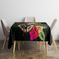 Vanuatu Indipendens Dei Tablecloth Boars Tusk and Melanesian Warrior Hibiscus