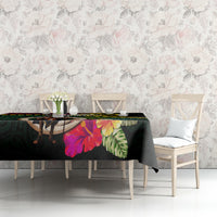 Vanuatu Indipendens Dei Tablecloth Boars Tusk and Melanesian Warrior Hibiscus