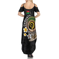 Vanuatu Independence Day Family Matching Summer Maxi Dress and Hawaiian Shirt Melanesian Tribal Pig Tusk with Tropical Plants LT03 - Polynesian Pride