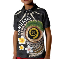 Vanuatu Independence Day Kid Polo Shirt Melanesian Tribal Pig Tusk with Tropical Plants