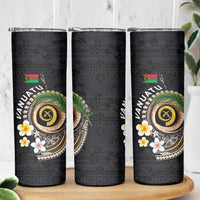 Vanuatu Independence Day Skinny Tumbler Melanesian Tribal Pig Tusk with Tropical Plants