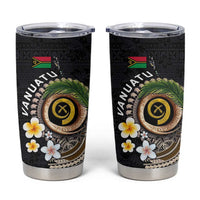 Vanuatu Independence Day Tumbler Cup Melanesian Tribal Pig Tusk with Tropical Plants