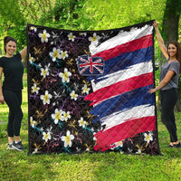 Hawaiian Flag Day Quilt Tropical Flowers and Leaves