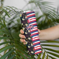 Hawaiian Flag Day Skinny Tumbler Tropical Flowers and Leaves