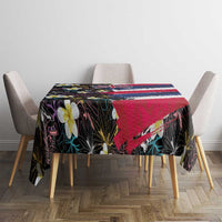 Hawaiian Flag Day Tablecloth Tropical Flowers and Leaves
