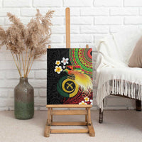 Vanuatu and Papua New Guinea Together Canvas Wall Art Bird-of-paradise and Pig Tusk Melanesian Pattern