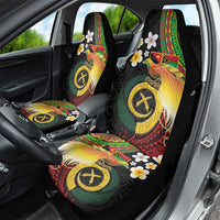 Vanuatu and Papua New Guinea Together Car Seat Cover Bird-of-paradise and Pig Tusk Melanesian Pattern